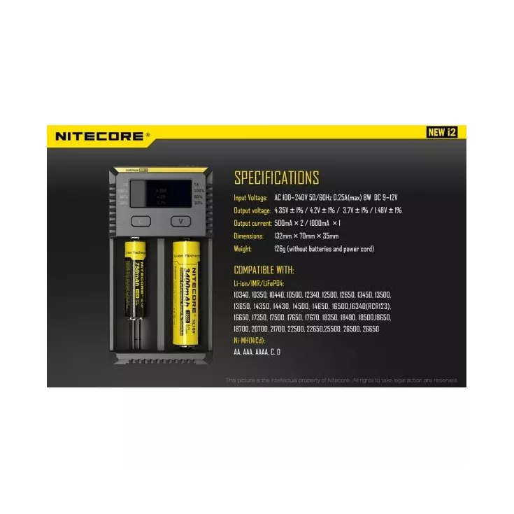 NITECORE - INTELLICHARGER i2 - BATTERY CHARGER