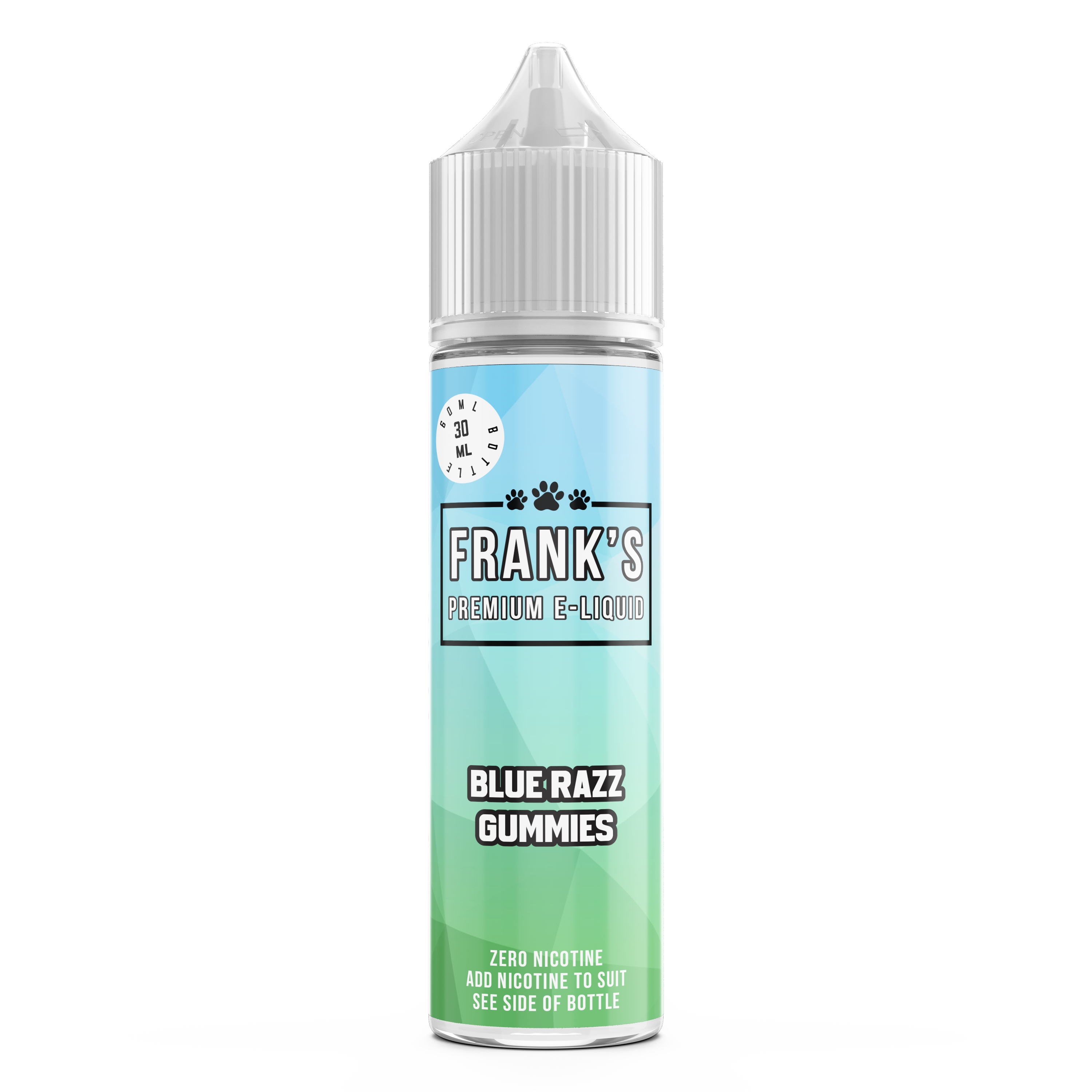 Frank's White Lid- Blue Razz Gummy - Longfill - 0 to 10mg