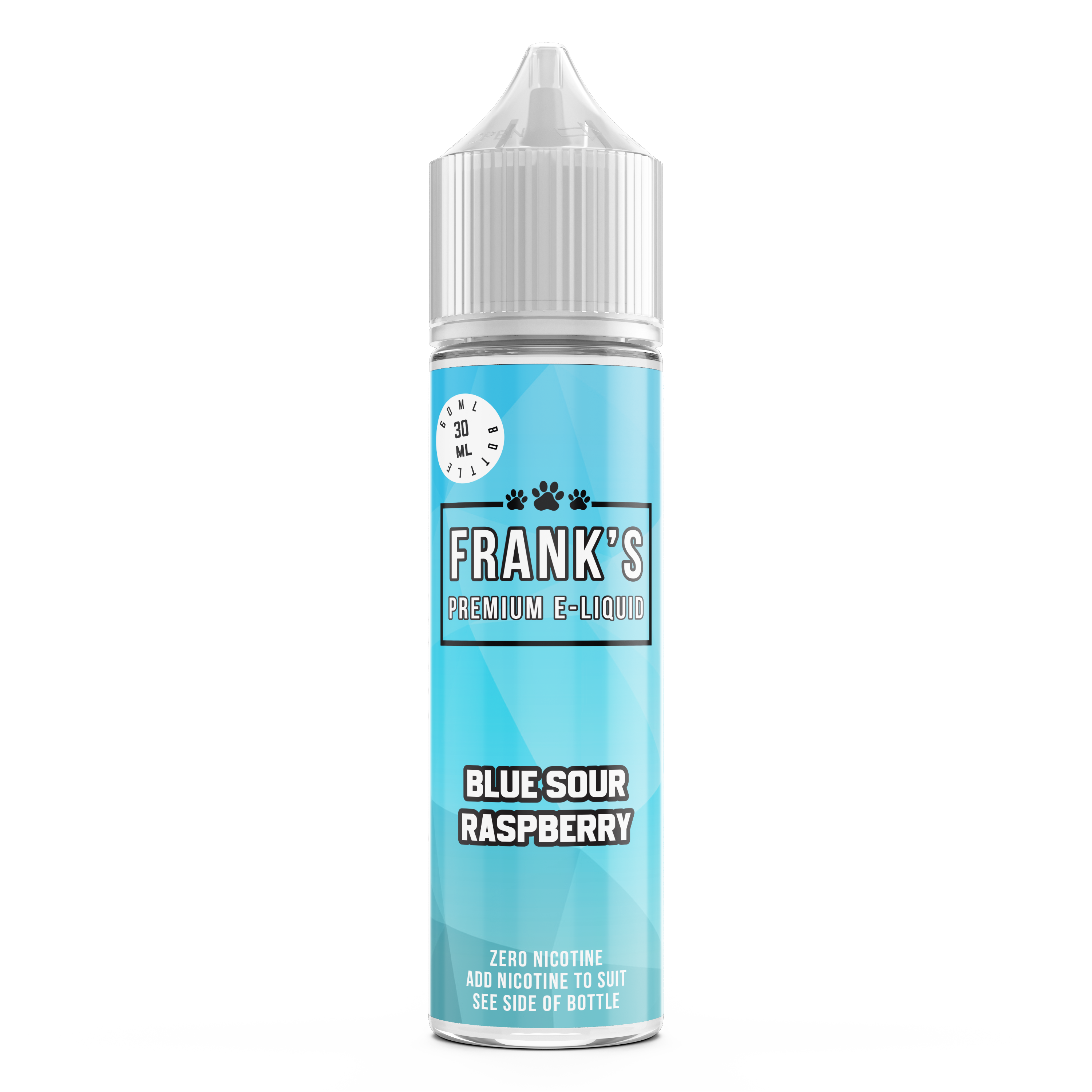 Frank's White Lid- Blue Sour Raspberry- Longfill - 0 to 10mg