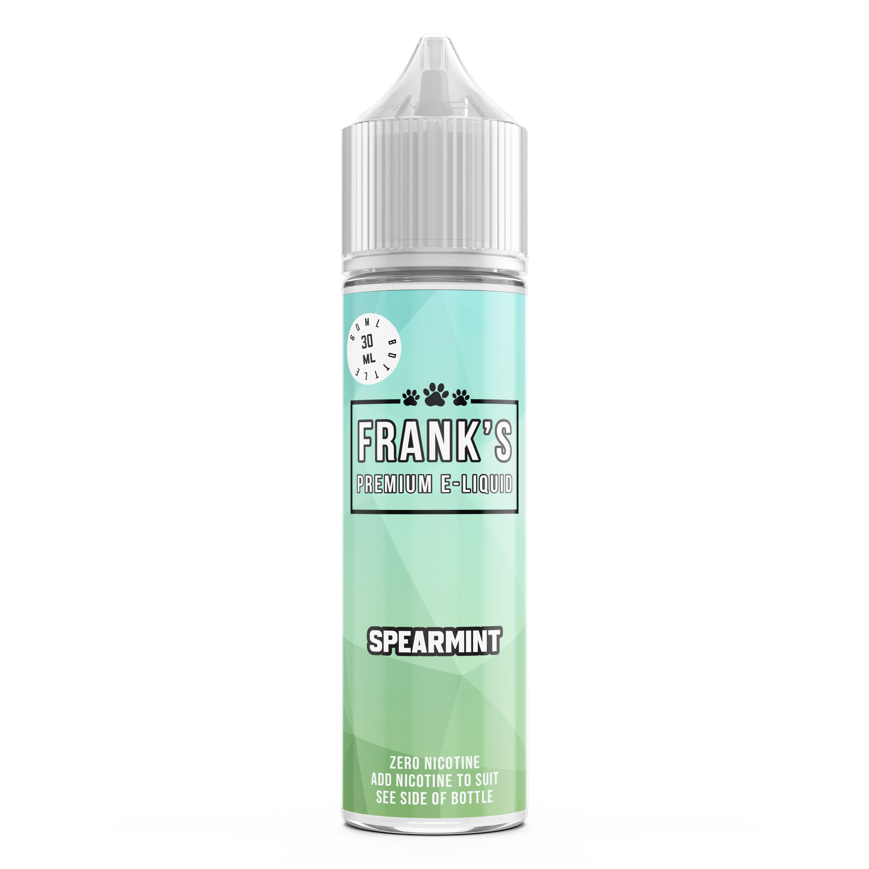 Frank's White Lid- Spearmint - Longfill - 0 to 10mg