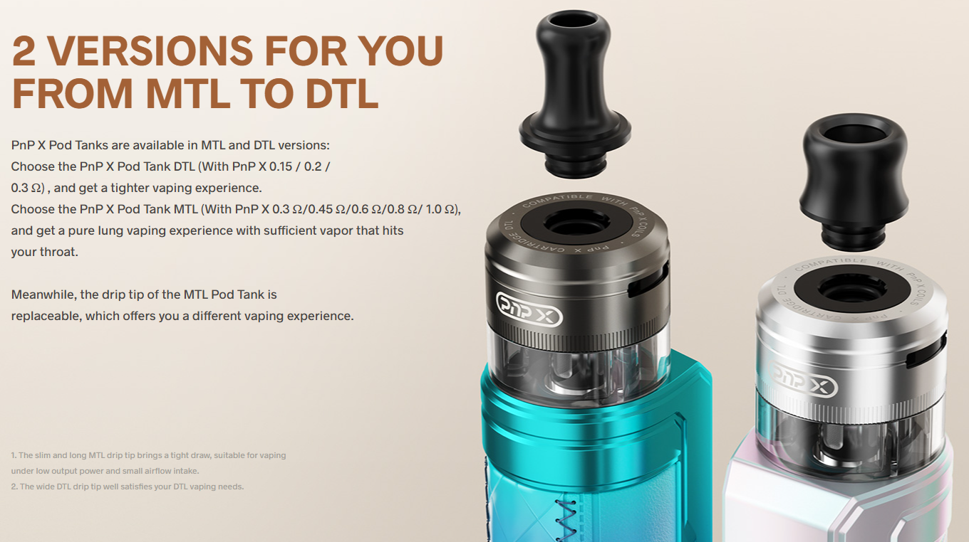 VOOPOO - PNP X MTL POD TANK - GREY